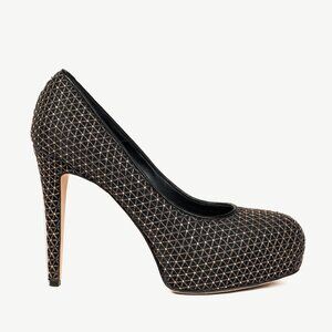 Brian Atwood Maniac Black Rhinestone Platform Pumps
